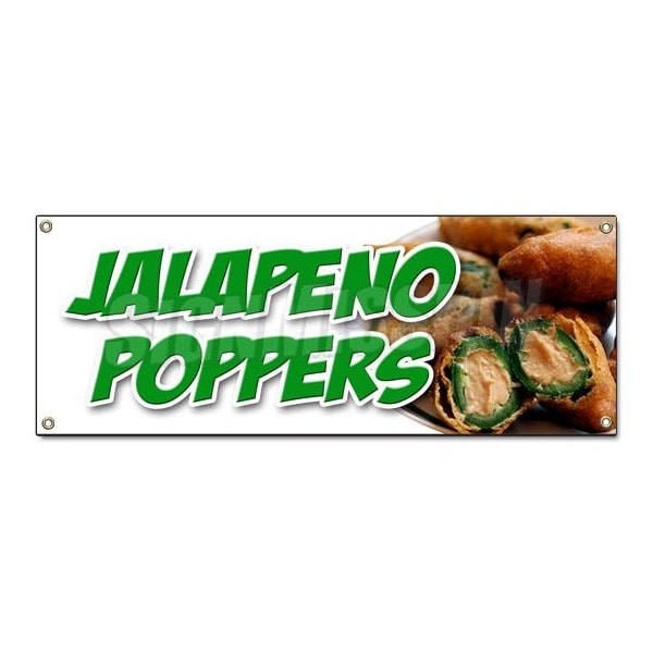 Signmission JALAPENO POPPERS BANNER SIGN fresh hot stuffed deep fried spicy pepper B-Jalapeno Poppers - main